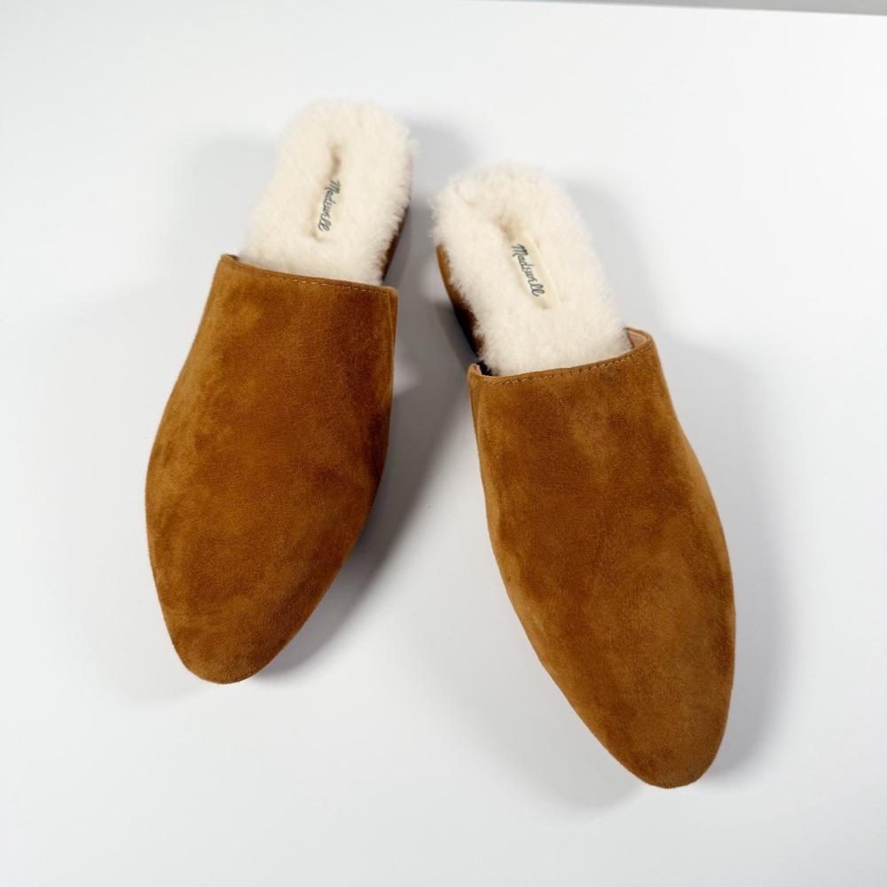 Madewell The Suede Kasey Mule in Faux Shearling